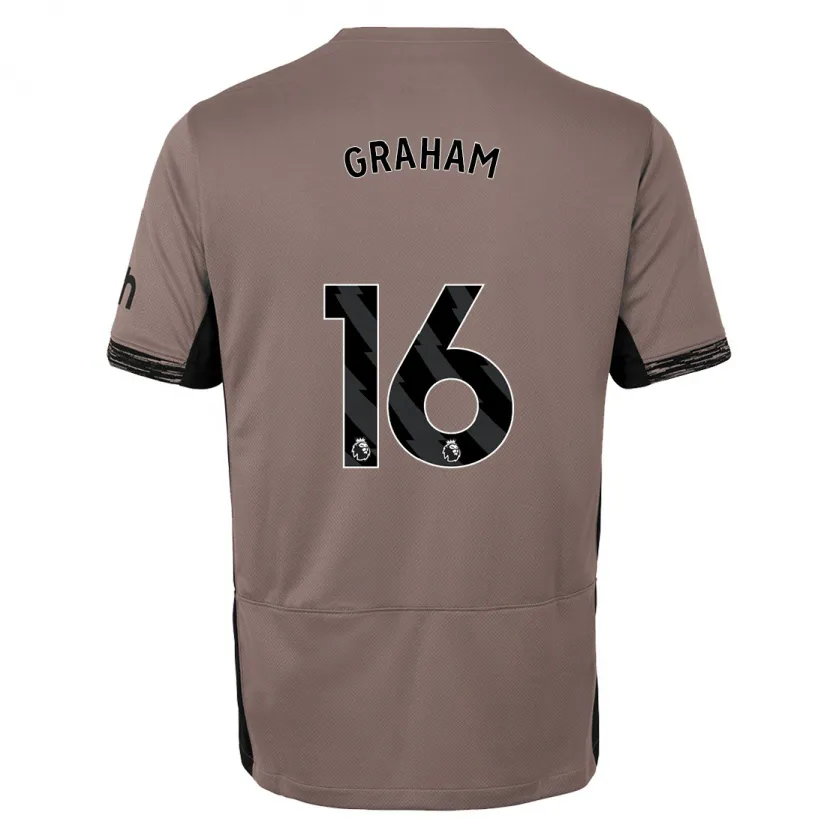 Danxen Niño Camiseta Kit Graham #16 Beige Obscuro Equipación Tercera 2023/24 La Camisa