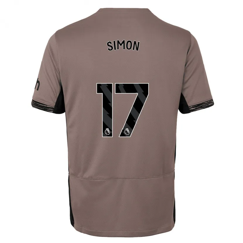 Danxen Niño Camiseta Kyah Simon #17 Beige Obscuro Equipación Tercera 2023/24 La Camisa