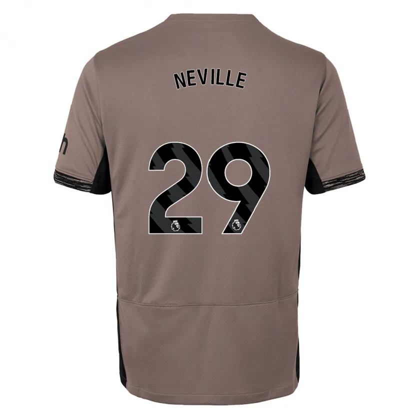 Danxen Niño Camiseta Ashleigh Neville #29 Beige Obscuro Equipación Tercera 2023/24 La Camisa