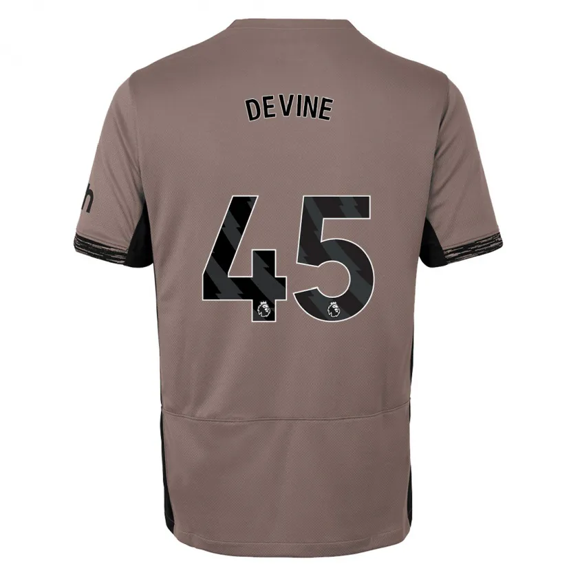 Danxen Niño Camiseta Alfie Devine #45 Beige Obscuro Equipación Tercera 2023/24 La Camisa