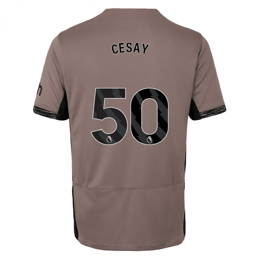 Danxen Niño Camiseta Kallum Cesay #50 Beige Obscuro Equipación Tercera 2023/24 La Camisa