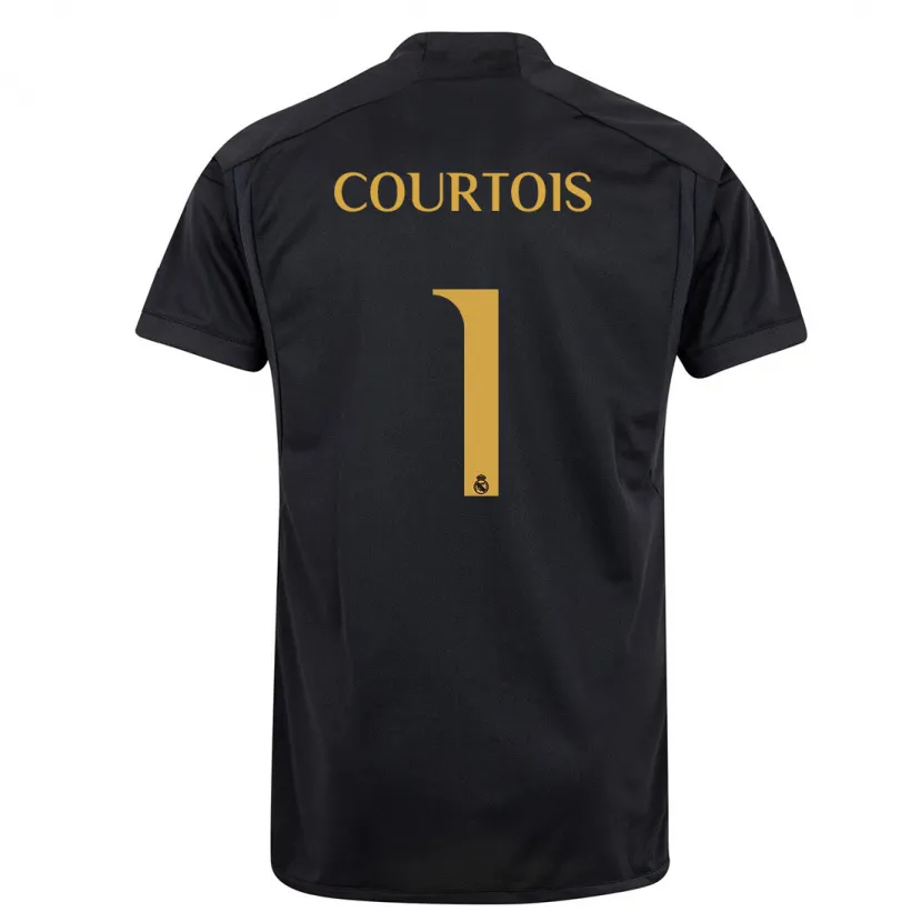 Danxen Niño Camiseta Thibaut Courtois #1 Negro Equipación Tercera 2023/24 La Camisa