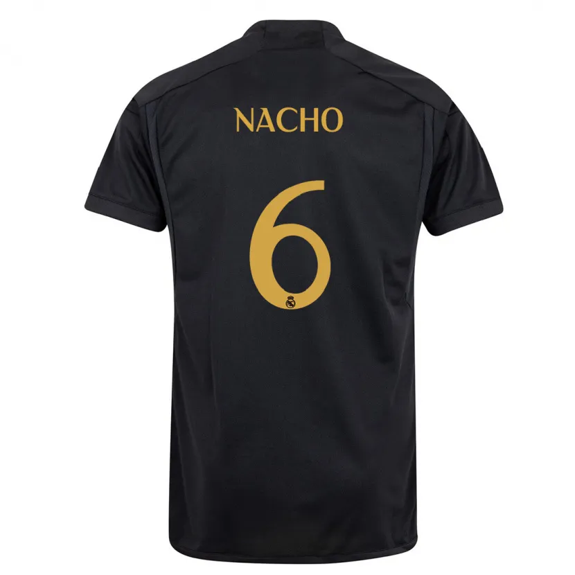 Danxen Niño Camiseta Nacho Fernández #6 Negro Equipación Tercera 2023/24 La Camisa