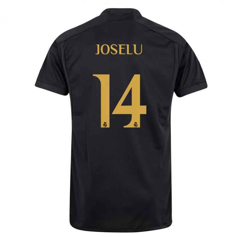 Danxen Niño Camiseta Joselu #14 Negro Equipación Tercera 2023/24 La Camisa