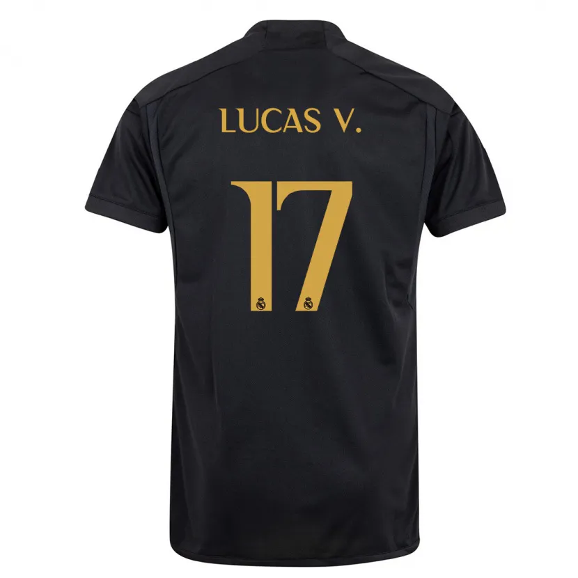 Danxen Niño Camiseta Lucas Vázquez #17 Negro Equipación Tercera 2023/24 La Camisa