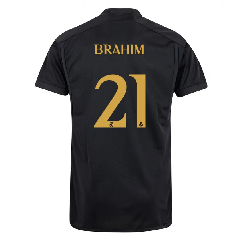 Danxen Niño Camiseta Brahim Díaz #21 Negro Equipación Tercera 2023/24 La Camisa