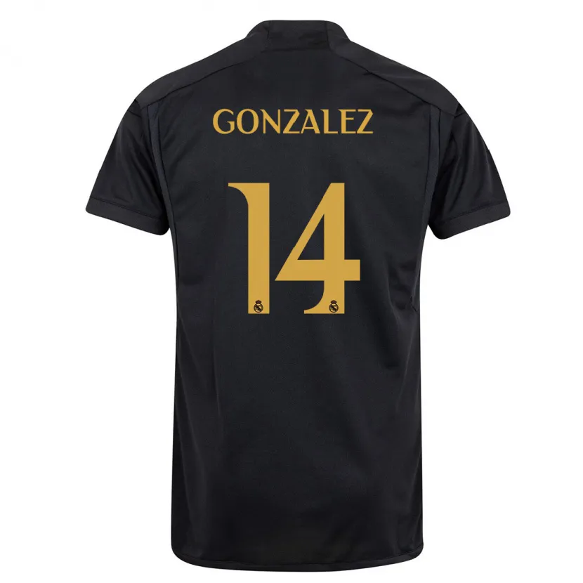 Danxen Niño Camiseta David González #14 Negro Equipación Tercera 2023/24 La Camisa