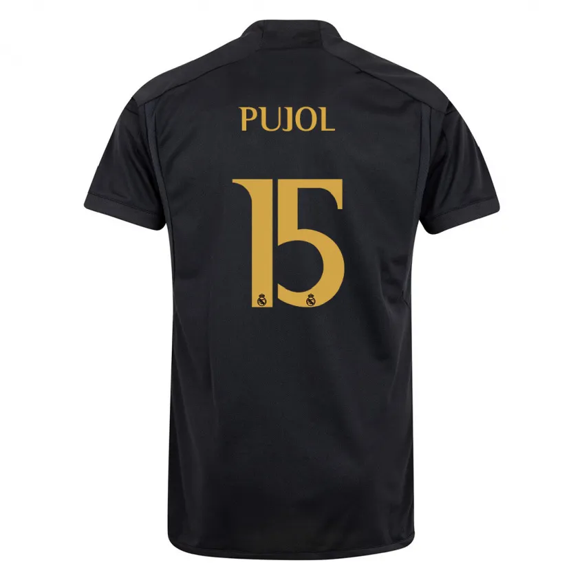 Danxen Niño Camiseta Edgar Pujol #15 Negro Equipación Tercera 2023/24 La Camisa