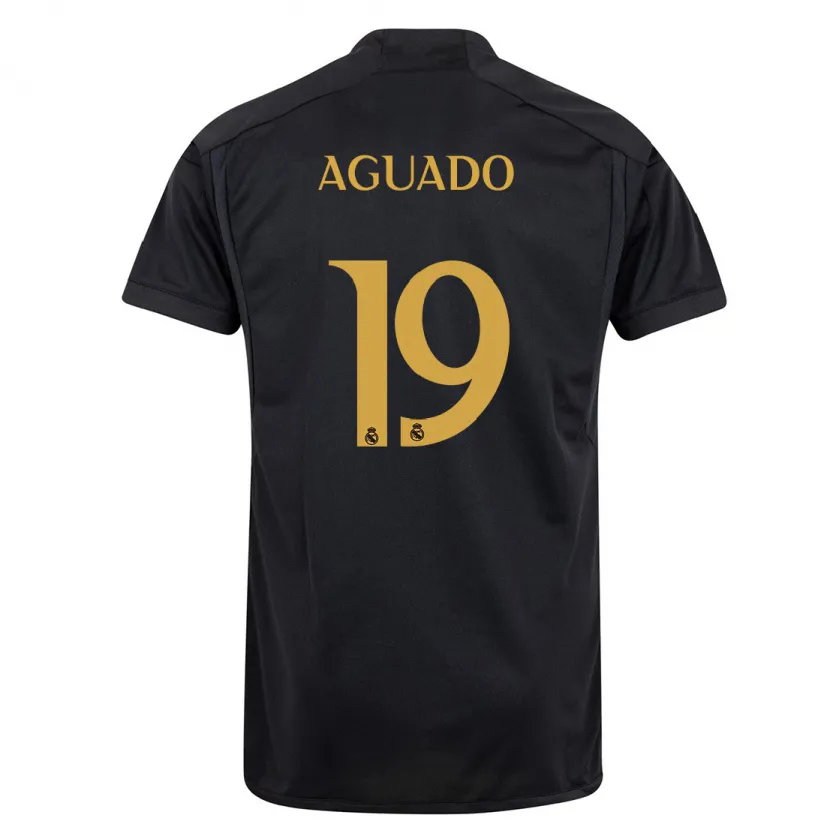 Danxen Niño Camiseta Lorenzo Aguado #19 Negro Equipación Tercera 2023/24 La Camisa