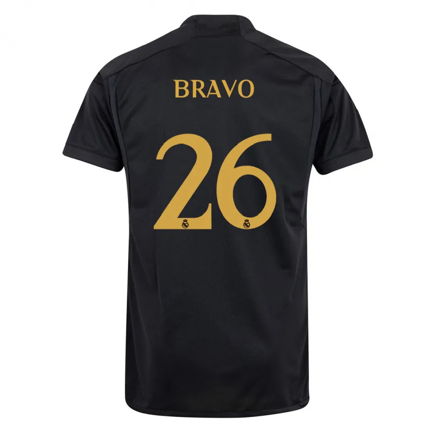 Danxen Niño Camiseta Iker Bravo #26 Negro Equipación Tercera 2023/24 La Camisa