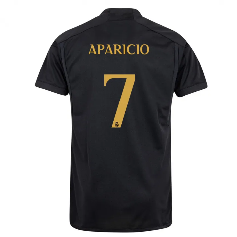 Danxen Niño Camiseta Esteban Aparicio #7 Negro Equipación Tercera 2023/24 La Camisa