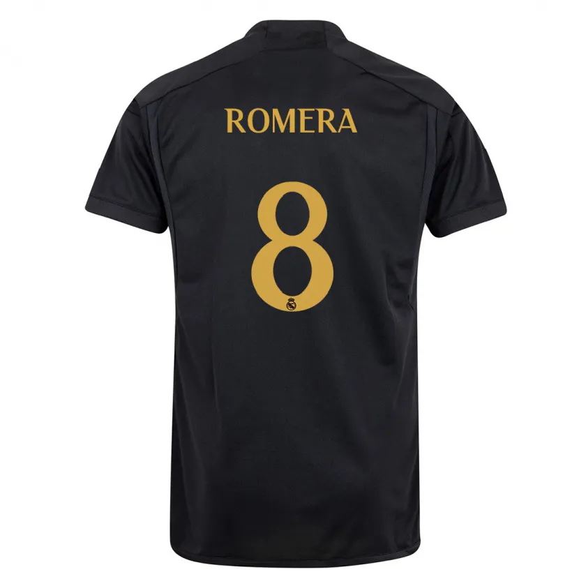 Danxen Niño Camiseta Miguel Romera #8 Negro Equipación Tercera 2023/24 La Camisa