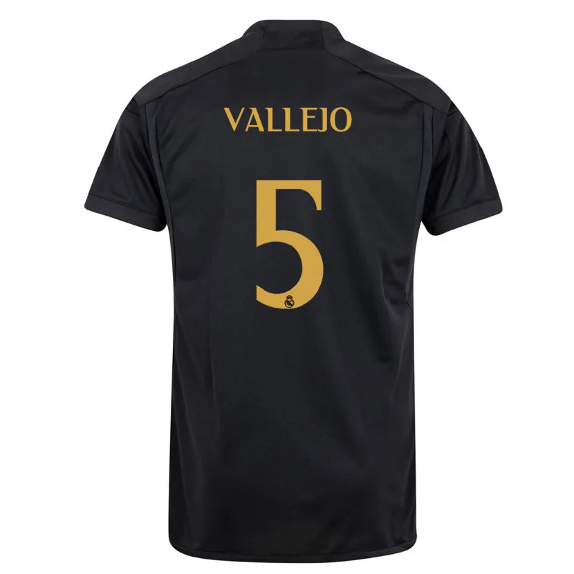 Danxen Niño Camiseta Jesus Vallejo #5 Negro Equipación Tercera 2023/24 La Camisa