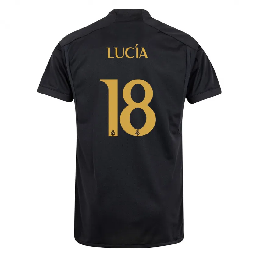 Danxen Niño Camiseta Lucia Rodriguez #18 Negro Equipación Tercera 2023/24 La Camisa