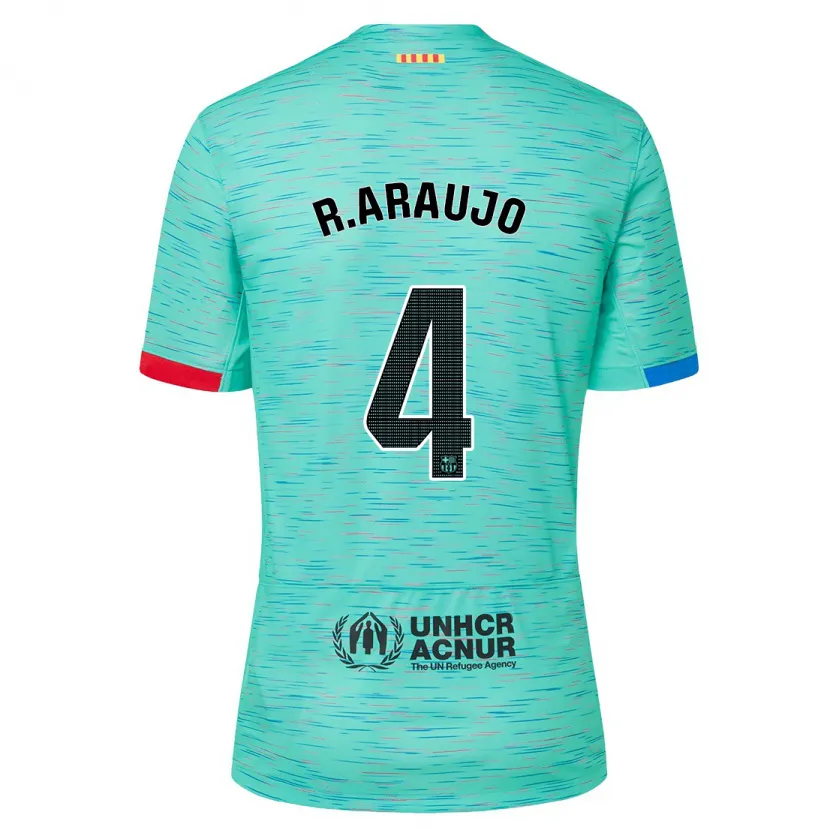 Danxen Niño Camiseta Ronald Araújo #4 Aguamarina Clara Equipación Tercera 2023/24 La Camisa