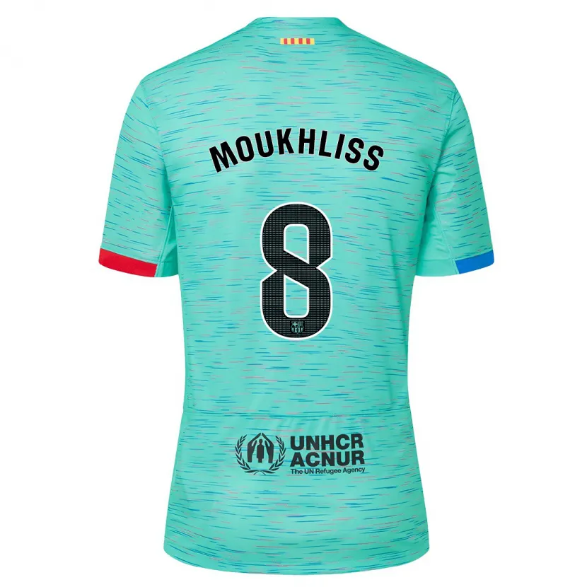 Danxen Niño Camiseta Moha Moukhliss #8 Aguamarina Clara Equipación Tercera 2023/24 La Camisa