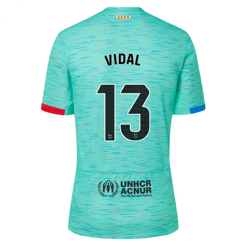 Danxen Niño Camiseta Marc Vidal #13 Aguamarina Clara Equipación Tercera 2023/24 La Camisa