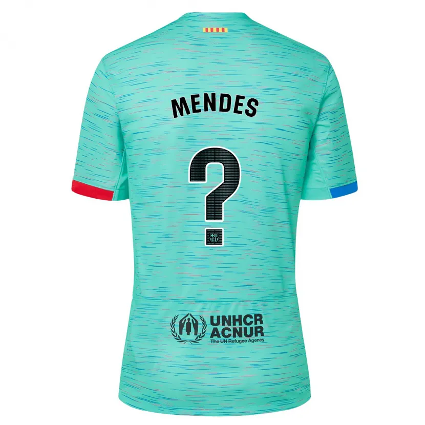 Danxen Niño Camiseta João Mendes #0 Aguamarina Clara Equipación Tercera 2023/24 La Camisa