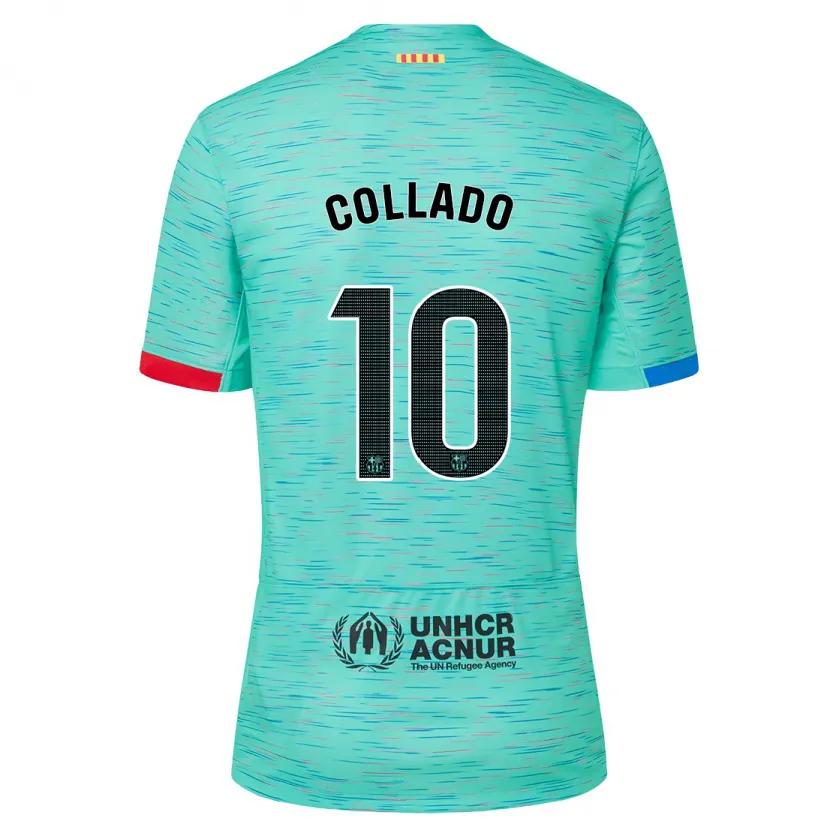 Danxen Niño Camiseta Alex Collado #10 Aguamarina Clara Equipación Tercera 2023/24 La Camisa