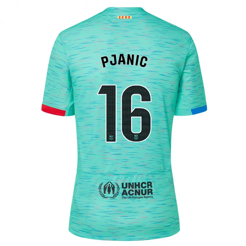 Danxen Niño Camiseta Miralem Pjanic #16 Aguamarina Clara Equipación Tercera 2023/24 La Camisa