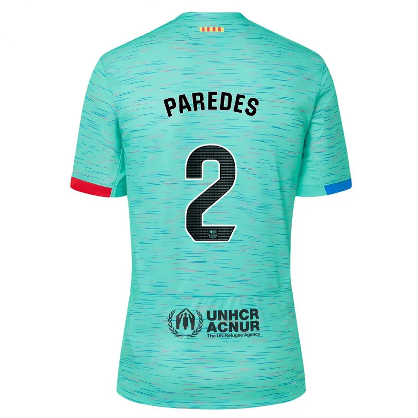 Danxen Niño Camiseta Irene Paredes #2 Aguamarina Clara Equipación Tercera 2023/24 La Camisa