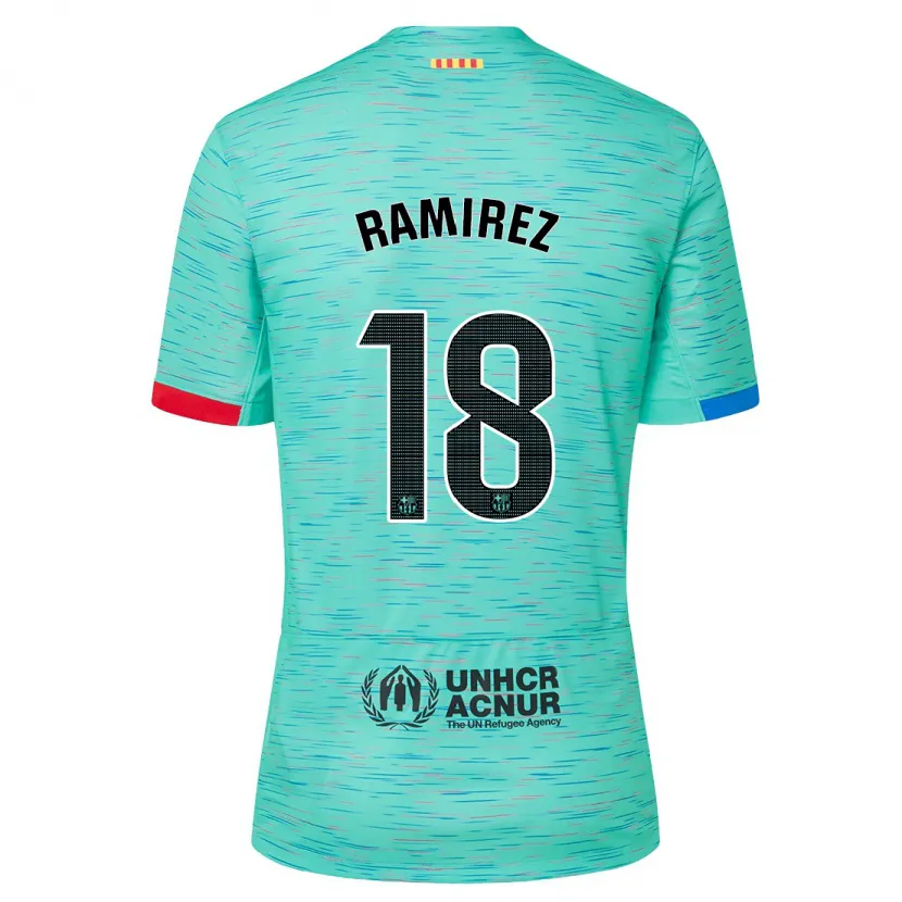 Danxen Niño Camiseta Emma Ramirez #18 Aguamarina Clara Equipación Tercera 2023/24 La Camisa