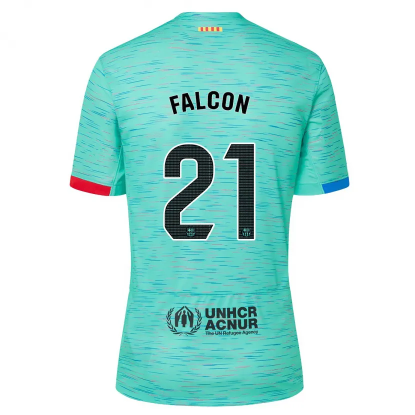 Danxen Niño Camiseta Andrea Falcon #21 Aguamarina Clara Equipación Tercera 2023/24 La Camisa