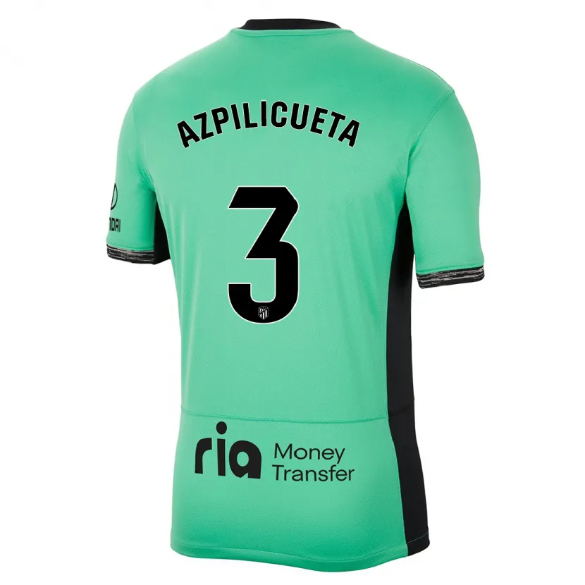 Danxen Niño Camiseta César Azpilicueta #3 Primavera Verde Equipación Tercera 2023/24 La Camisa