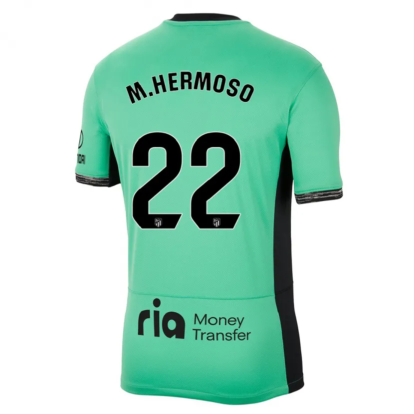 Danxen Niño Camiseta Mario Hermoso #22 Primavera Verde Equipación Tercera 2023/24 La Camisa