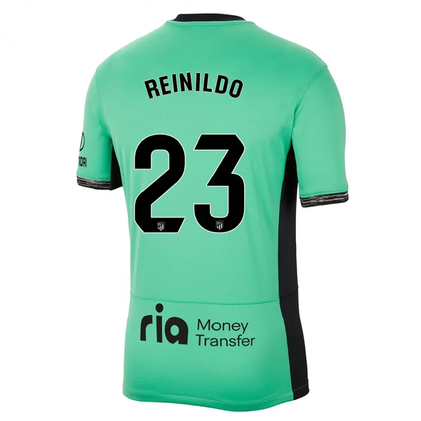 Danxen Niño Camiseta Reinildo Mandava #23 Primavera Verde Equipación Tercera 2023/24 La Camisa