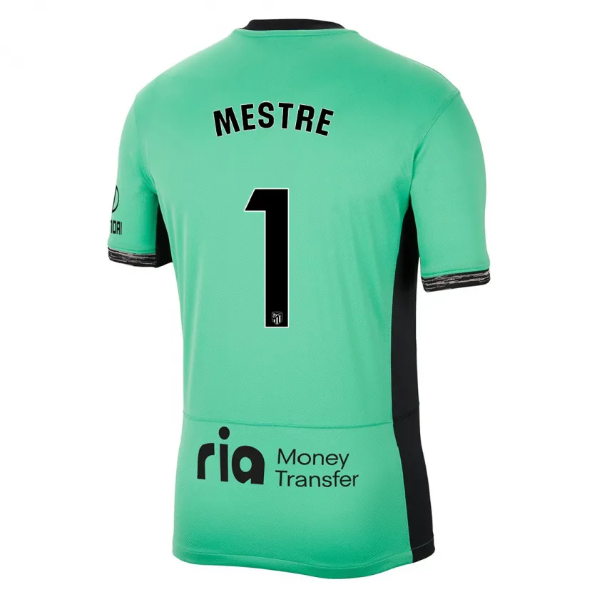 Danxen Niño Camiseta Sergio Mestre #1 Primavera Verde Equipación Tercera 2023/24 La Camisa