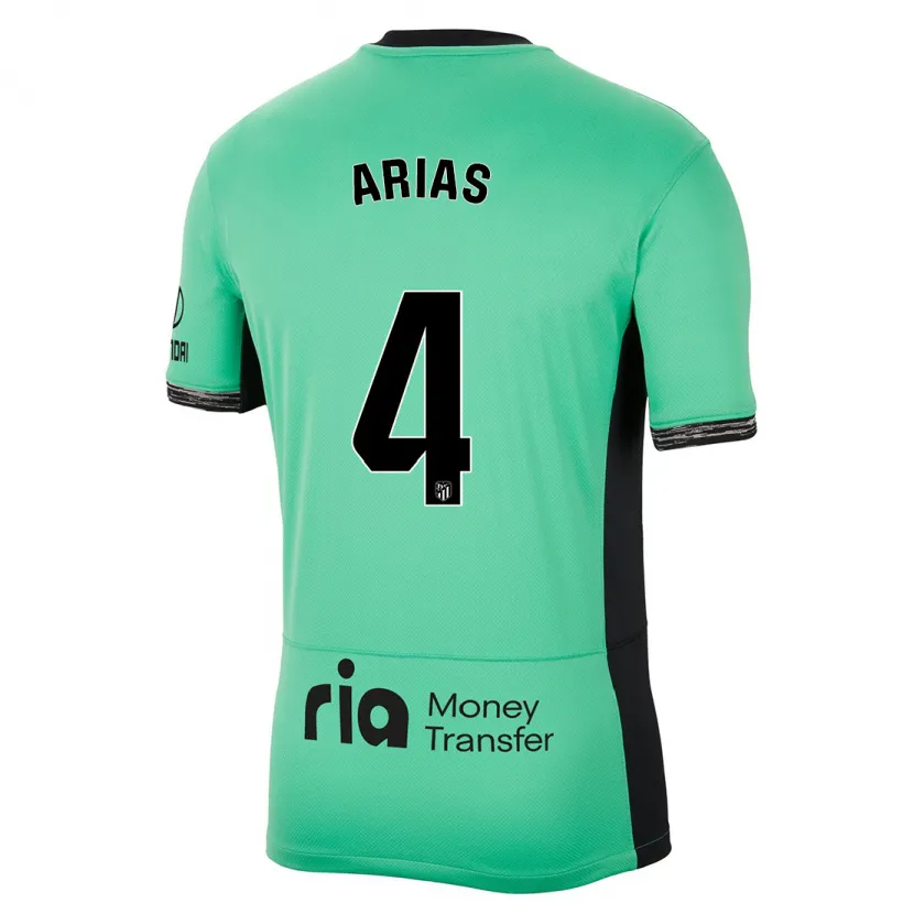 Danxen Niño Camiseta Santiago Arias #4 Primavera Verde Equipación Tercera 2023/24 La Camisa