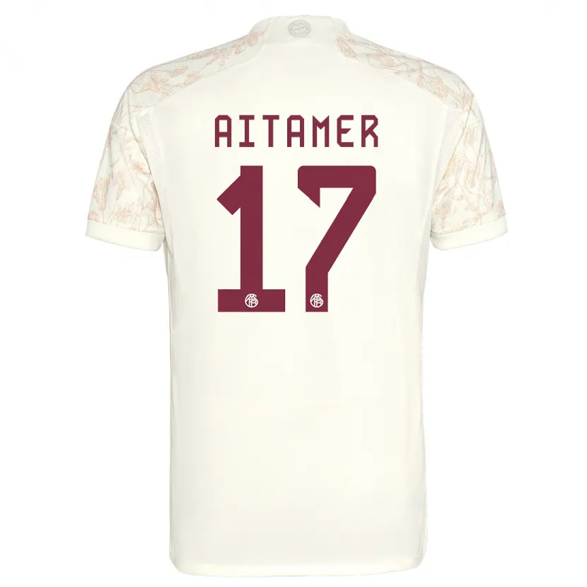 Danxen Niño Camiseta Younes Aitamer #17 Blanquecino Equipación Tercera 2023/24 La Camisa