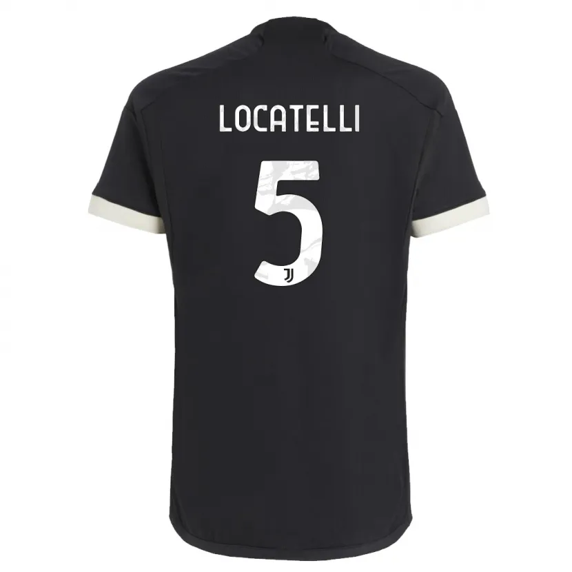 Danxen Niño Camiseta Manuel Locatelli #5 Negro Equipación Tercera 2023/24 La Camisa