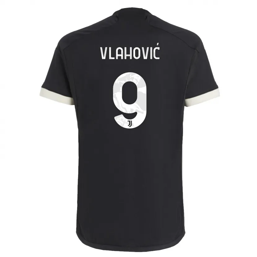 Danxen Niño Camiseta Dusan Vlahovic #9 Negro Equipación Tercera 2023/24 La Camisa