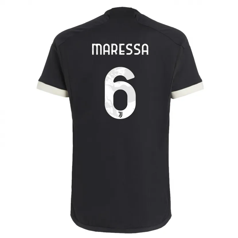 Danxen Niño Camiseta Tommaso Maressa #6 Negro Equipación Tercera 2023/24 La Camisa