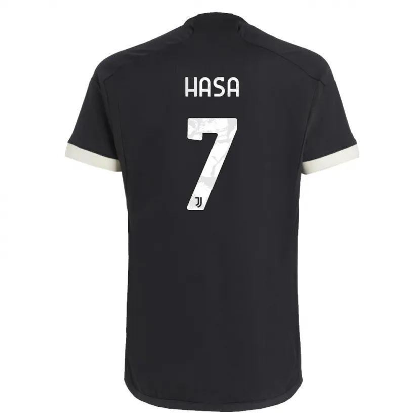 Danxen Niño Camiseta Luis Hasa #7 Negro Equipación Tercera 2023/24 La Camisa