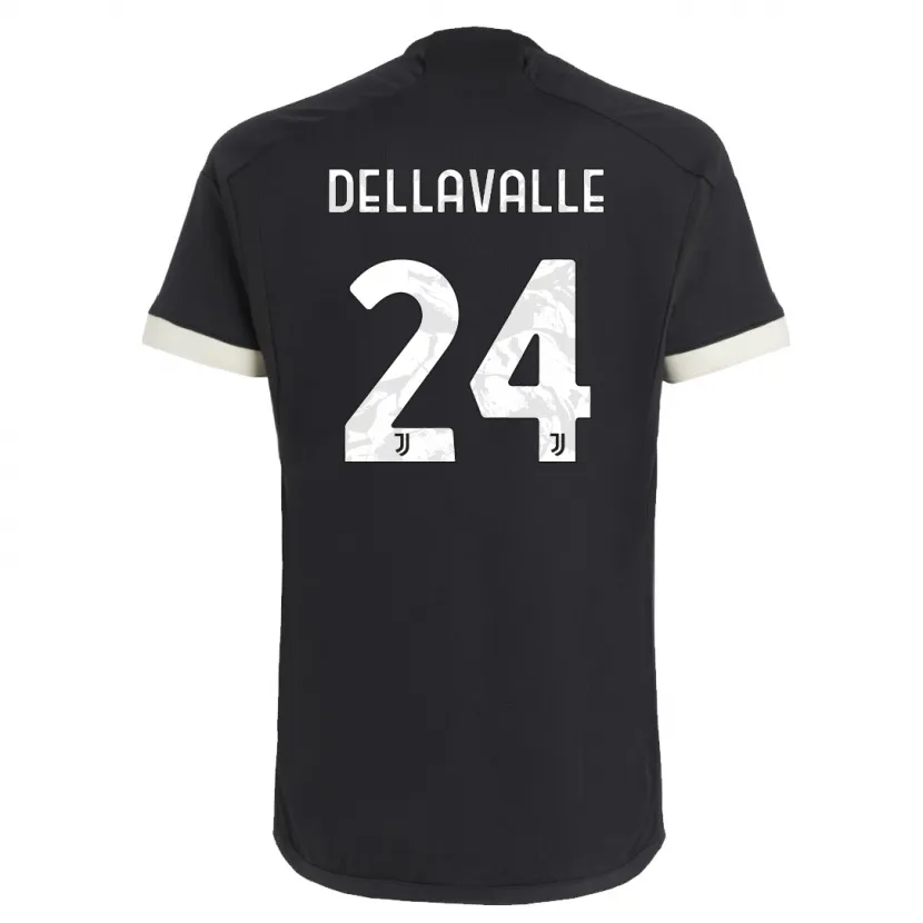 Danxen Niño Camiseta Lorenzo Dellavalle #24 Negro Equipación Tercera 2023/24 La Camisa