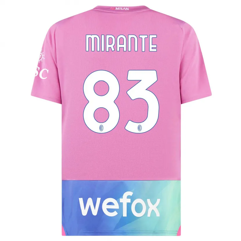 Danxen Niño Camiseta Antonio Mirante #83 Rosado Morado Equipación Tercera 2023/24 La Camisa