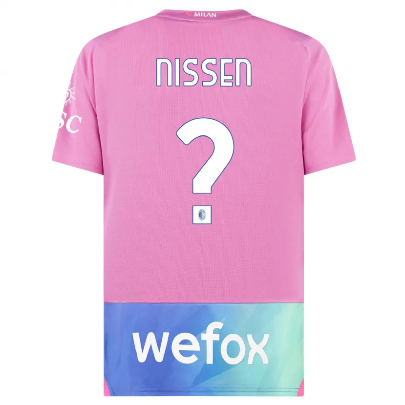 Danxen Niño Camiseta Fredrik Nissen #0 Rosado Morado Equipación Tercera 2023/24 La Camisa