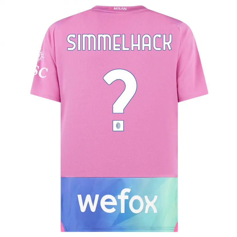 Danxen Niño Camiseta Alexander Simmelhack #0 Rosado Morado Equipación Tercera 2023/24 La Camisa