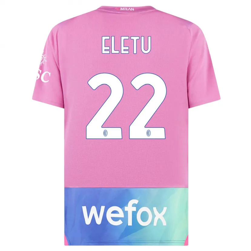 Danxen Niño Camiseta Victor Eletu #22 Rosado Morado Equipación Tercera 2023/24 La Camisa