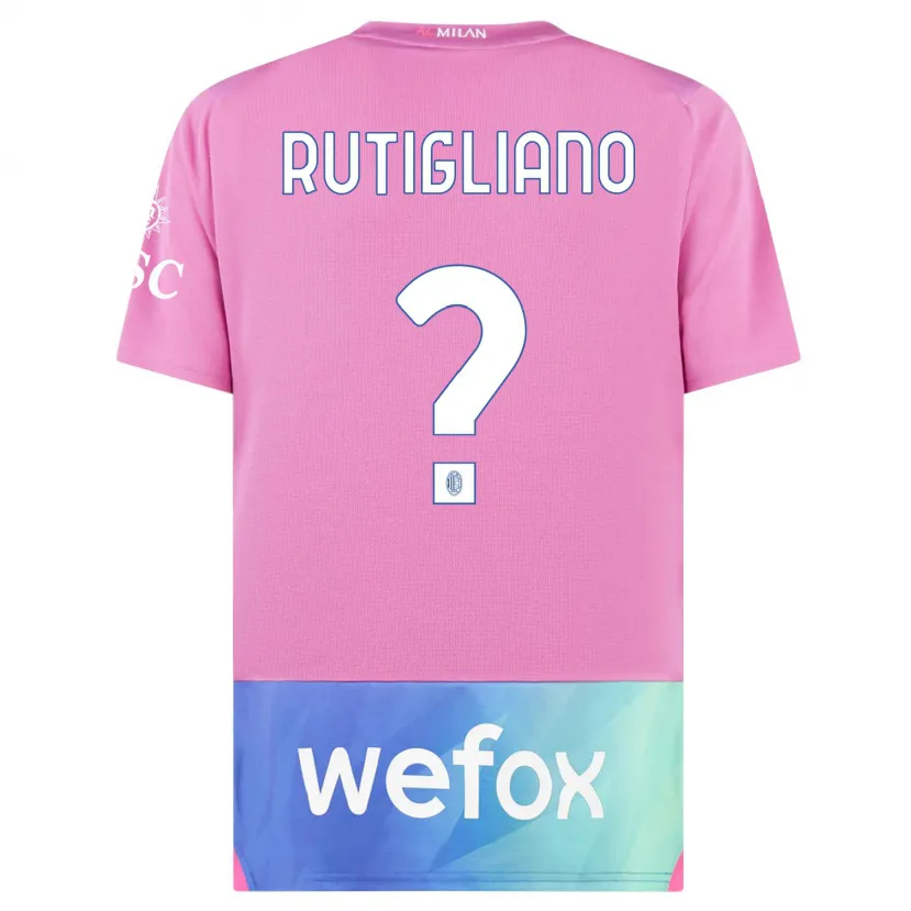 Danxen Niño Camiseta Samuele Rutigliano #0 Rosado Morado Equipación Tercera 2023/24 La Camisa