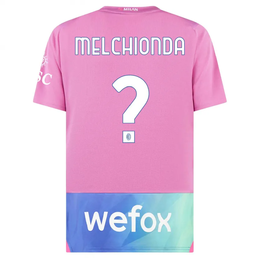 Danxen Niño Camiseta Marco Melchionda #0 Rosado Morado Equipación Tercera 2023/24 La Camisa