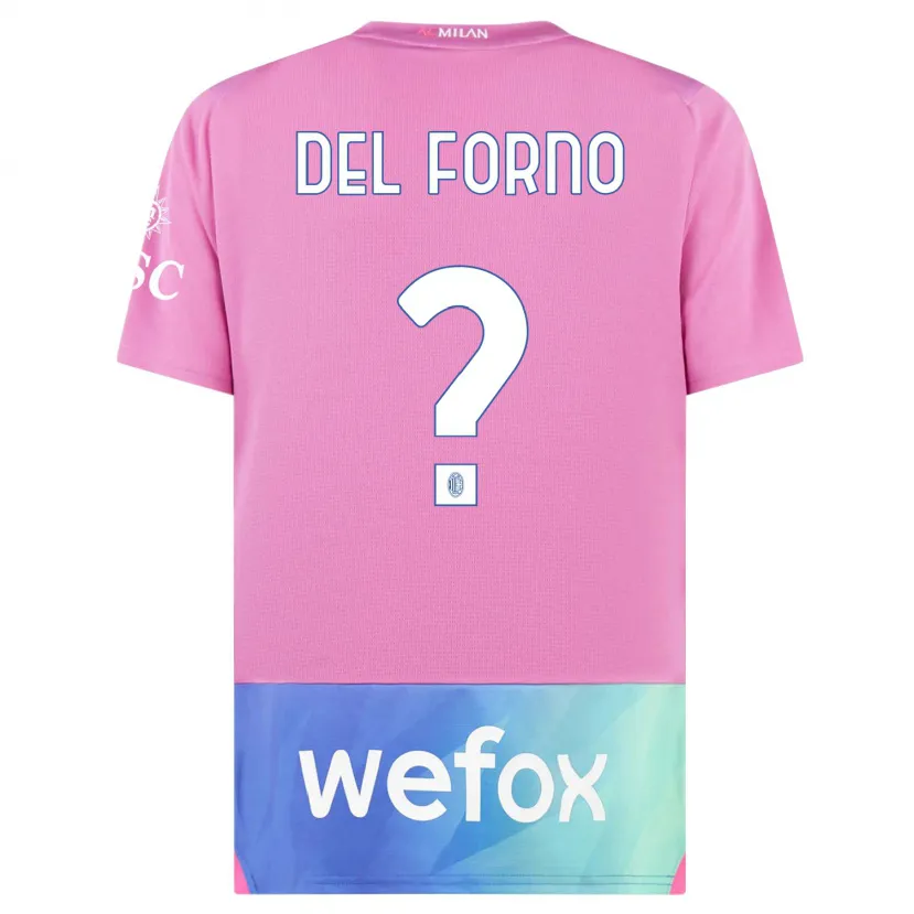 Danxen Niño Camiseta Luca Del Forno #0 Rosado Morado Equipación Tercera 2023/24 La Camisa