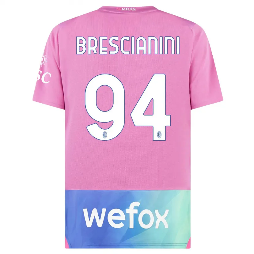 Danxen Niño Camiseta Marco Brescianini #94 Rosado Morado Equipación Tercera 2023/24 La Camisa