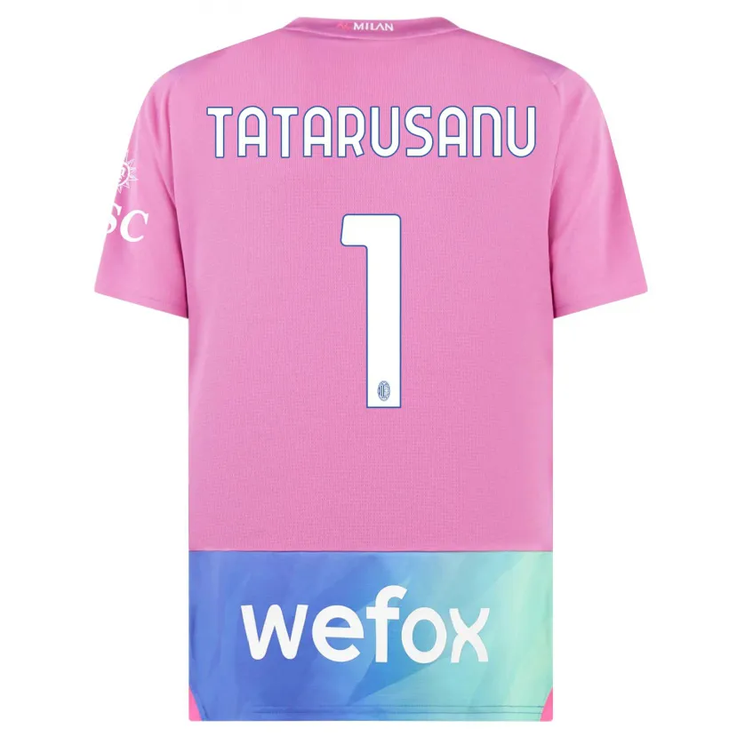 Danxen Niño Camiseta Ciprian Tatarusanu #1 Rosado Morado Equipación Tercera 2023/24 La Camisa