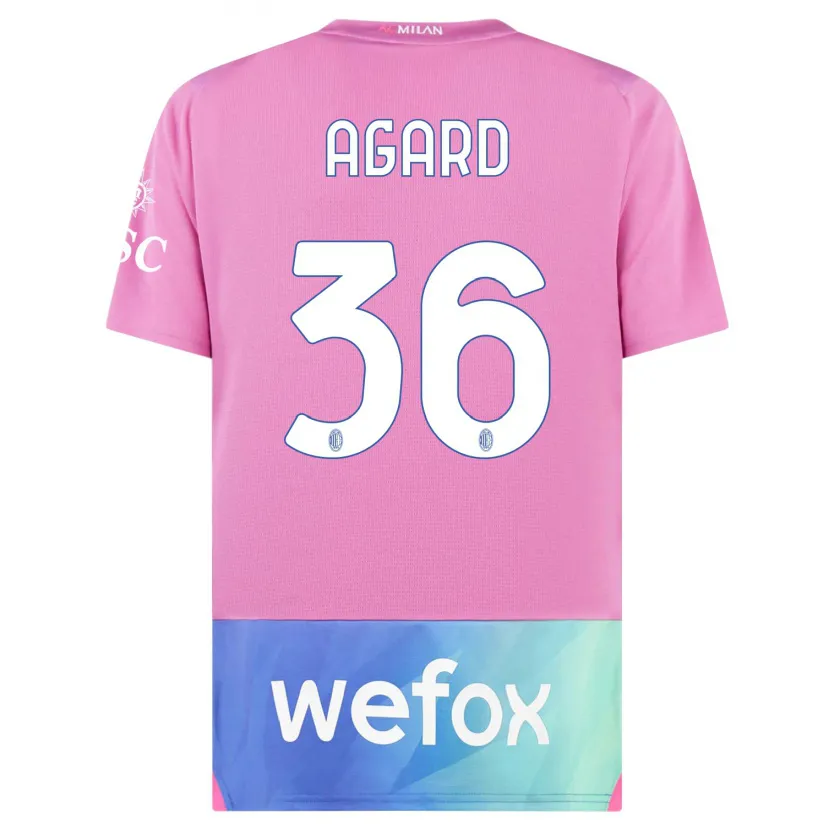 Danxen Niño Camiseta Laura Agard #36 Rosado Morado Equipación Tercera 2023/24 La Camisa