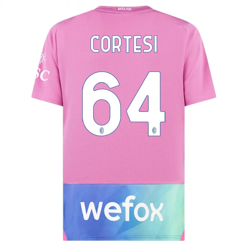 Danxen Niño Camiseta Selena Cortesi #64 Rosado Morado Equipación Tercera 2023/24 La Camisa