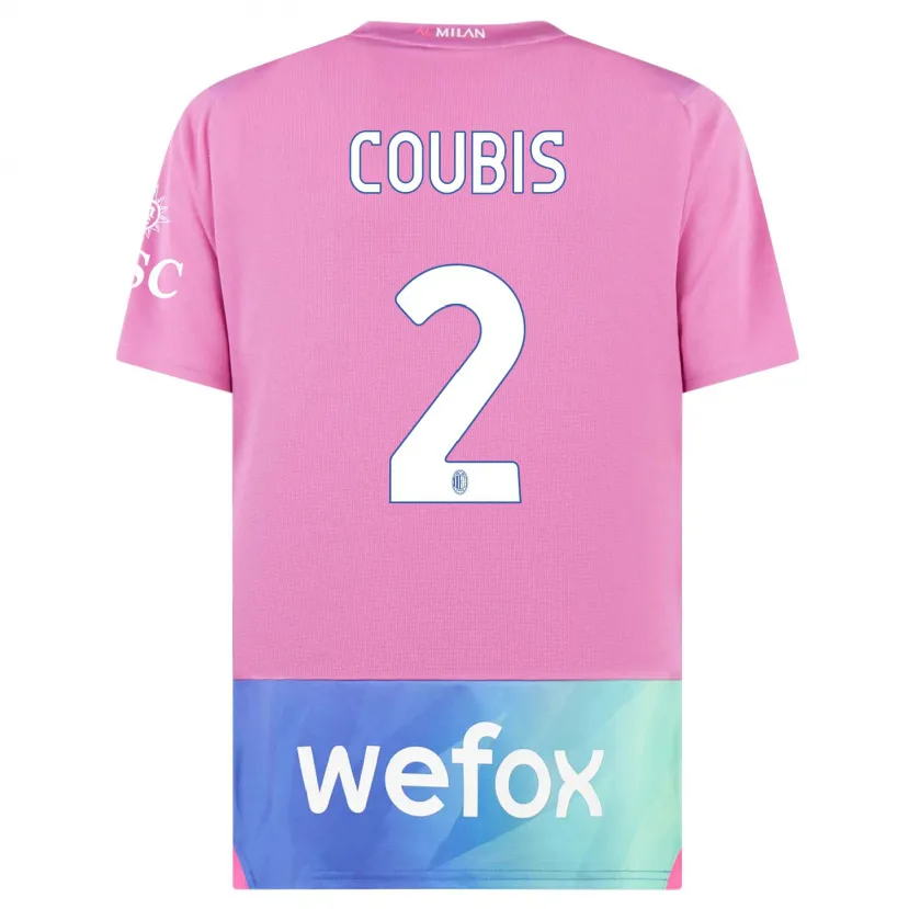 Danxen Niño Camiseta Andrei Coubis #2 Rosado Morado Equipación Tercera 2023/24 La Camisa